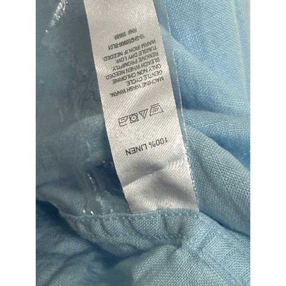 NEW Todd Snyder 100% Linen Long Sleeve Spread Collar Shirt Blue Mens Size XXL 2X - Picture 3 of 3